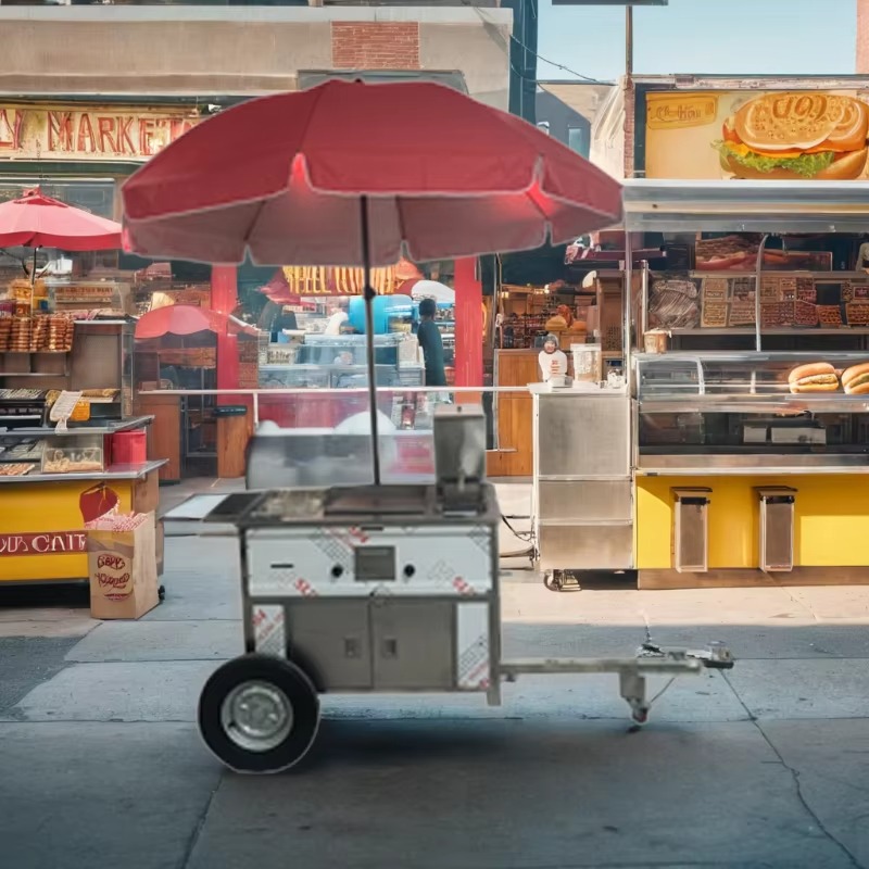 컴팩트 이동식 스낵 푸드 카트 바퀴 달린 핫도그 판매대 - Hot Dog Vending Cart 리뷰 및 가격